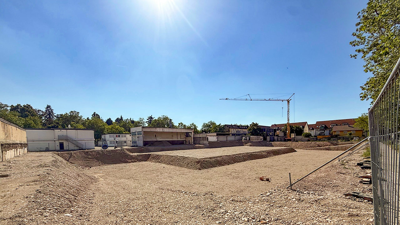 Neunlindenpark - Bild des Erdaushubs in der frühen Bauphase