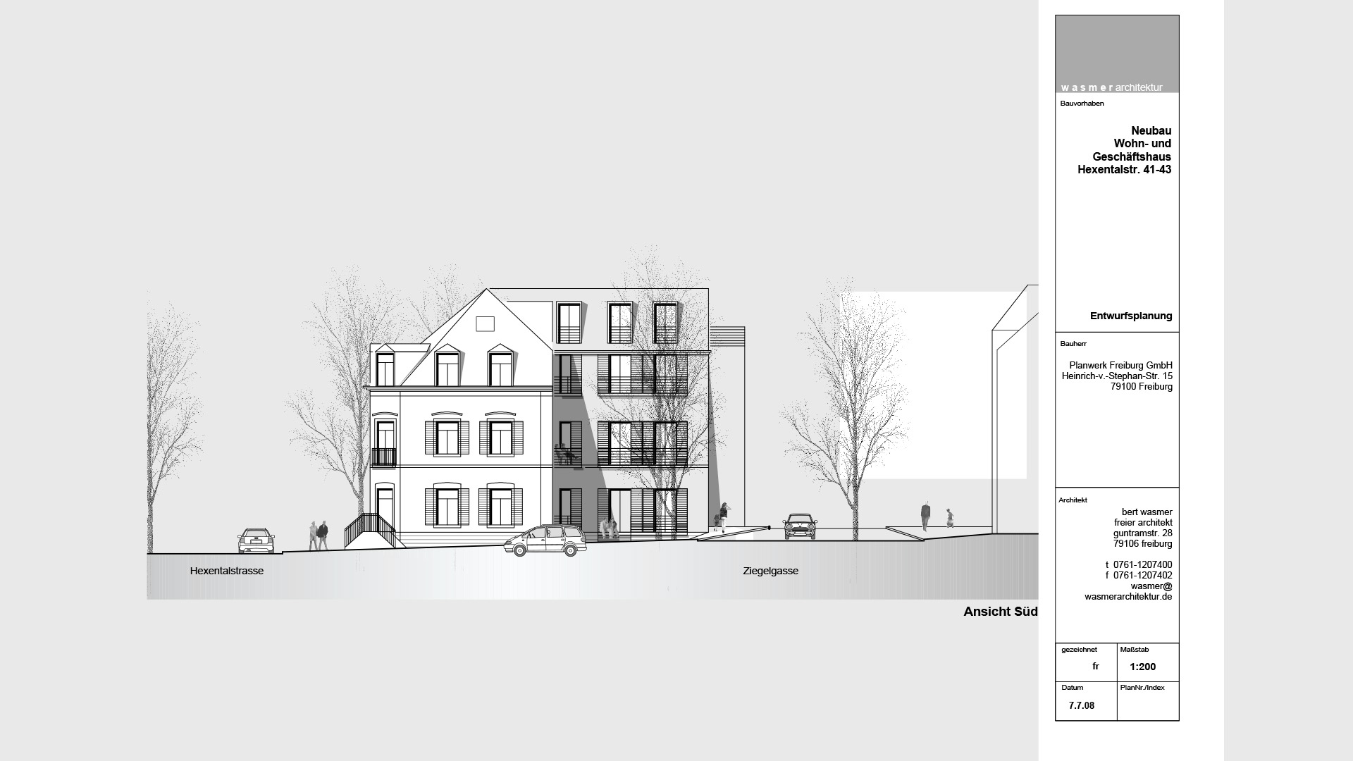 Skizze eines Bauvorhabens