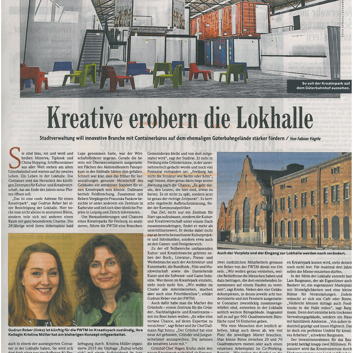 Presseartikel Badische Zeitung zu Kreative in der Lokhalle Freiburg