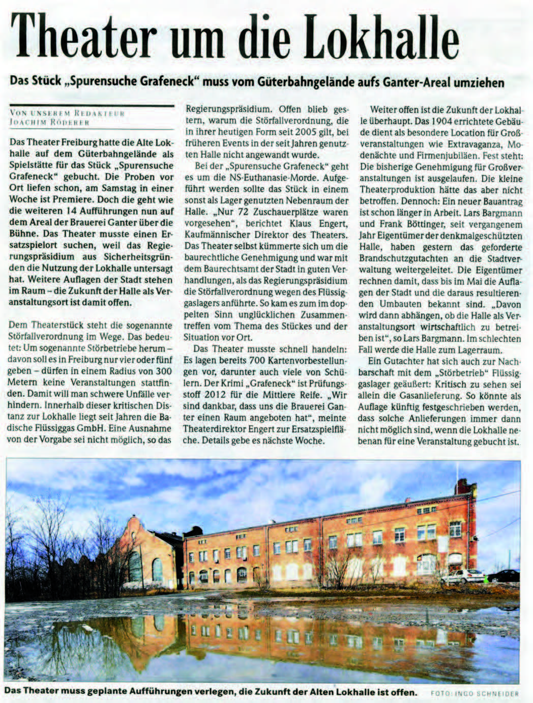 Presseartikel Badische Zeitung zu Lokhalle Theater