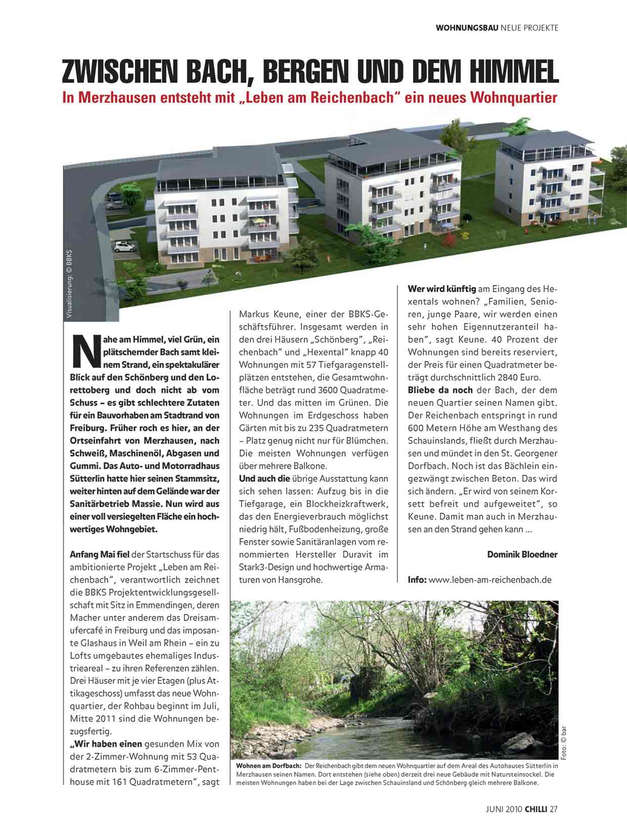 Presseartikel chilli Magazin zu Lichthäuser Merzhausen