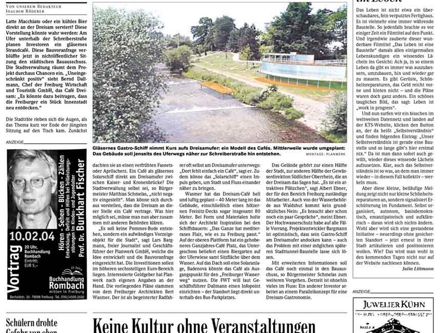 Visualisierung Badische Zeitung Artikel Strandcafé