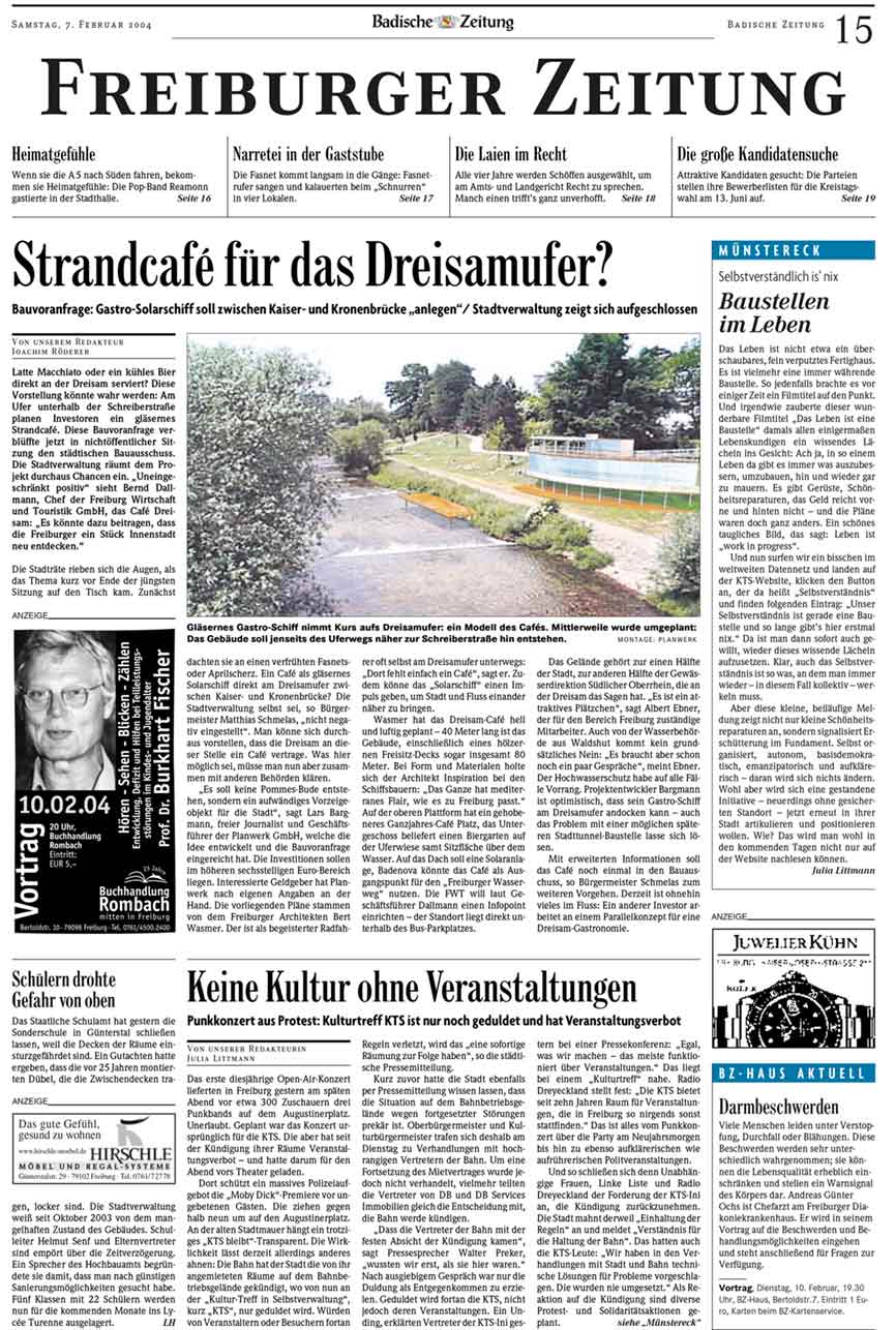 Visualisierung Badische Zeitung Artikel Strandcafé