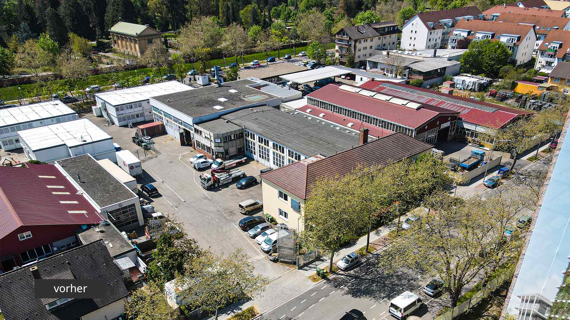 Industriegebäude Ansicht von oben